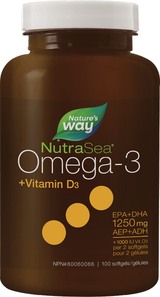 Nature's Way - NUTRASEA+D OMEGA-3 LIQUID GELS - Fresh Mint Flavour