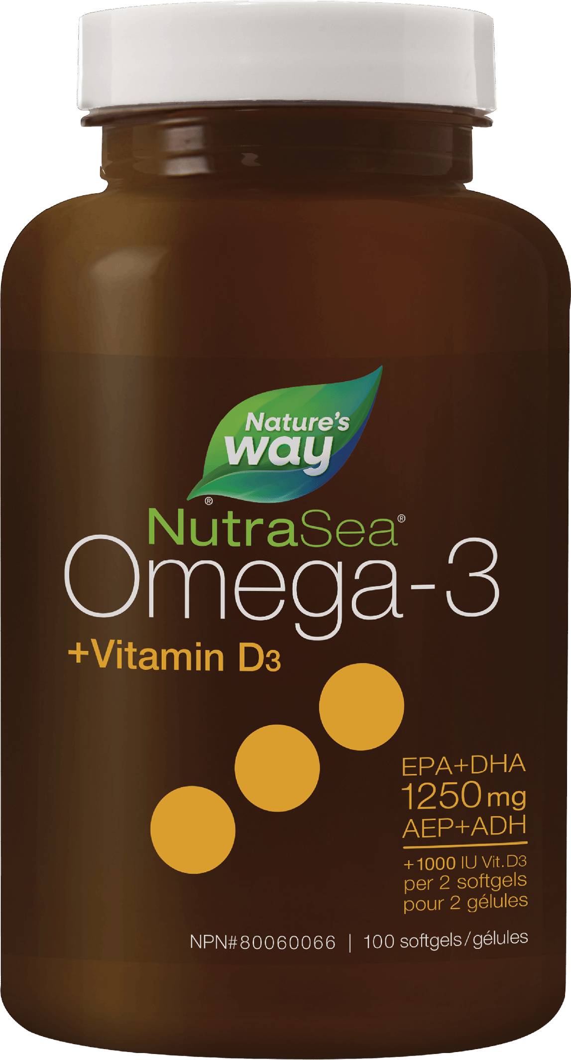 Nature's Way - NUTRASEA+D OMEGA-3 LIQUID GELS - Fresh Mint Flavour