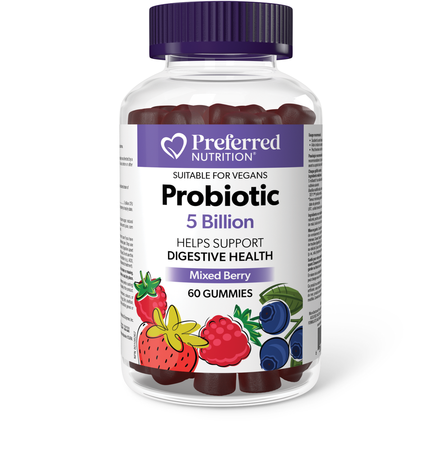 Preferred Nutrition - Probiotic 5 Billion Mixed Berry 60gummies