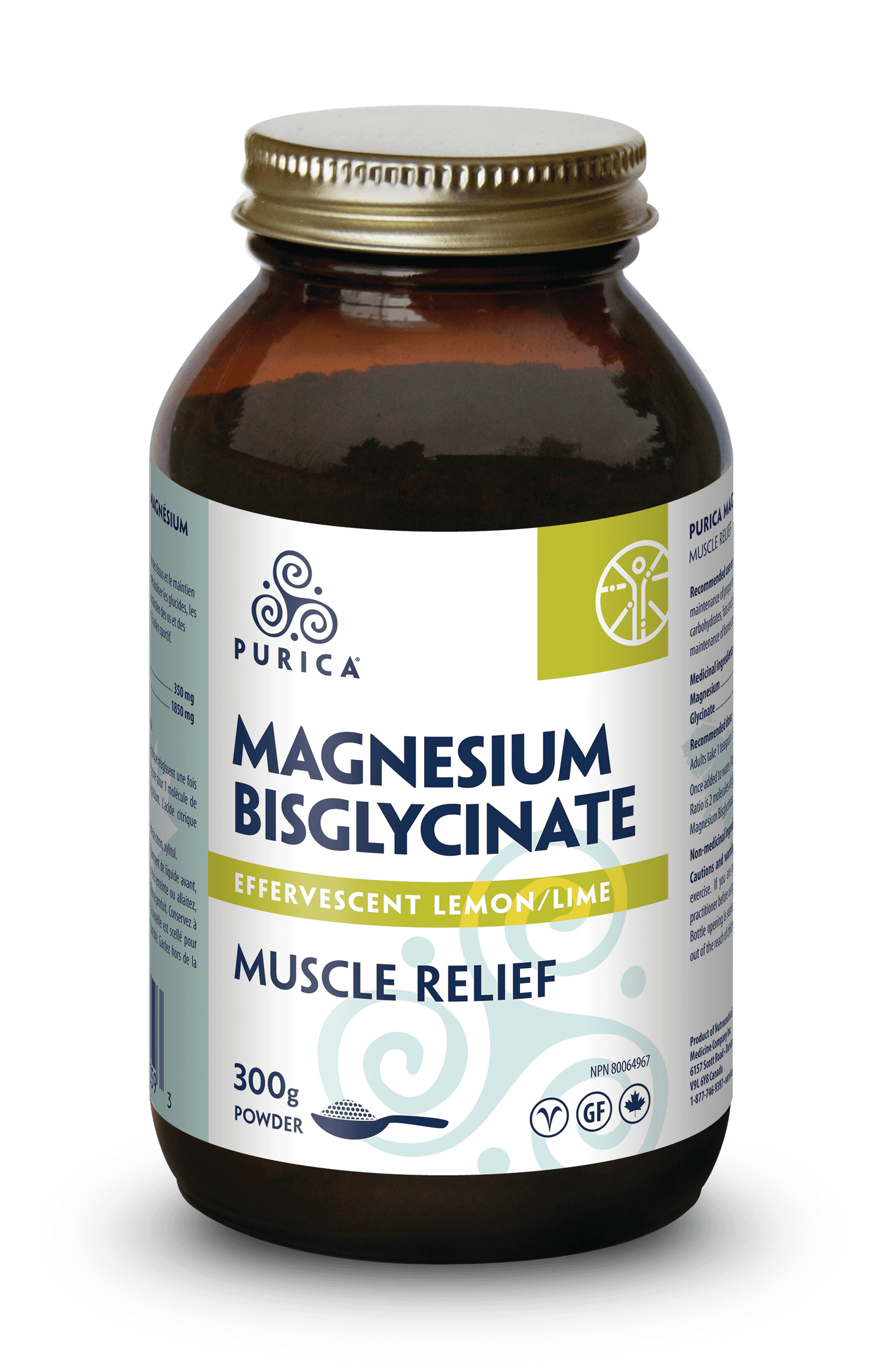 Purica - MAGNESIUM BISGLYCINATE - Effervescent Lemon/Lime